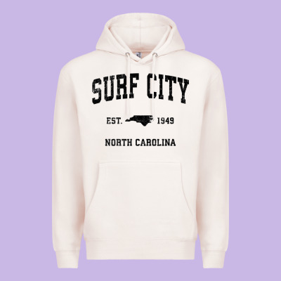 Surf City North Carolina Nc Vintage Sports Design Black Prin Premium Hoodie Designed By Studioelite