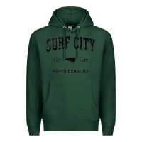 Sports Green Surf City North Carolina Nc Vintage Sports Design Black Prin Premium Hoodie - StudioElite