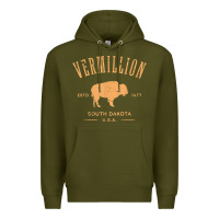 Army Green vermillion south dakota bison distressed design t shirt Premium Hoodie - StudioElite
