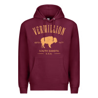 Burgundy vermillion south dakota bison distressed design t shirt Premium Hoodie - StudioElite