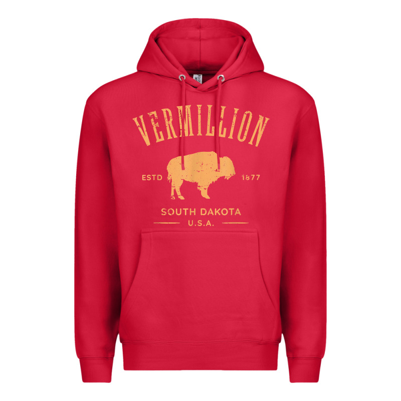 Vermillion South Dakota Bison Distressed Design T Shirt Premium Hoodie by StudioElite | Teevron