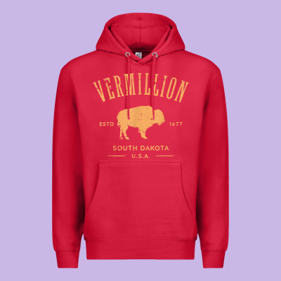 Vermillion South Dakota Bison Distressed Design T Shirt Premium Hoodie Designed By Studioelite