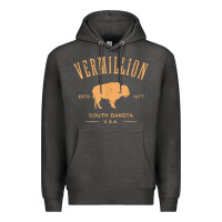 Charcoal Heather vermillion south dakota bison distressed design t shirt Premium Hoodie - StudioElite