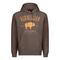 Coffee vermillion south dakota bison distressed design t shirt Premium Hoodie - StudioElite