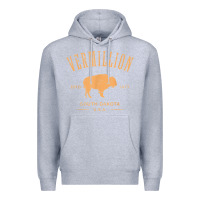 Heather Grey vermillion south dakota bison distressed design t shirt Premium Hoodie - StudioElite