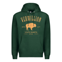 Sports Green vermillion south dakota bison distressed design t shirt Premium Hoodie - StudioElite