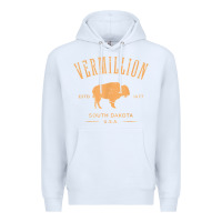 White vermillion south dakota bison distressed design t shirt Premium Hoodie - StudioElite