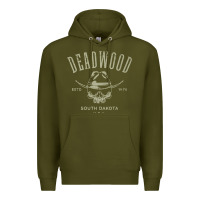 Army Green deadwood south dakota usa distressed skull design souvenir premium t s Premium Hoodie - StudioElite