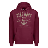 Burgundy deadwood south dakota usa distressed skull design souvenir premium t s Premium Hoodie - StudioElite