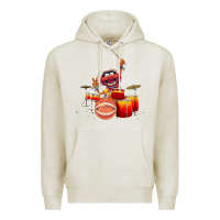 Oatmeal Heather The muppets animal drummer Premium Hoodie - StudioElite