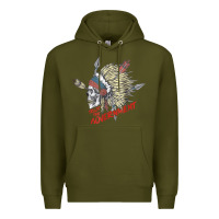 Army Green trust the government skull native american chief native t shirt Premium Hoodie - StudioElite