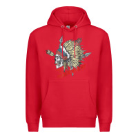 Red trust the government skull native american chief native t shirt Premium Hoodie - StudioElite