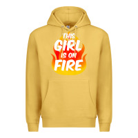 Antique Gold This Girl Is On Fire Fierce Lady Woman Power Go Girls Fiery Premium Hoodie - StudioElite