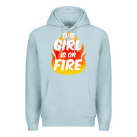 Blue Mist This Girl Is On Fire Fierce Lady Woman Power Go Girls Fiery Premium Hoodie - StudioElite