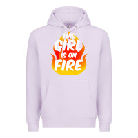 Lilac This Girl Is On Fire Fierce Lady Woman Power Go Girls Fiery Premium Hoodie - StudioElite