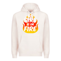 Pale Pink This Girl Is On Fire Fierce Lady Woman Power Go Girls Fiery Premium Hoodie - StudioElite