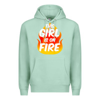 Seafoam This Girl Is On Fire Fierce Lady Woman Power Go Girls Fiery Premium Hoodie - StudioElite