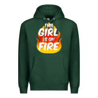 Sports Green This Girl Is On Fire Fierce Lady Woman Power Go Girls Fiery Premium Hoodie - StudioElite