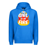 True Royal This Girl Is On Fire Fierce Lady Woman Power Go Girls Fiery Premium Hoodie - StudioElite