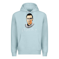 Blue Mist rbg ruth bader ginsburg feminist t shirt   signature art Premium Hoodie - StudioElite