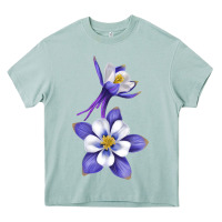 Arona Colorado Rocky Mountain Columbine Flower Heavy Core Tee - RanaPortraitStore