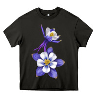 Asphalt Colorado Rocky Mountain Columbine Flower Heavy Core Tee - RanaPortraitStore