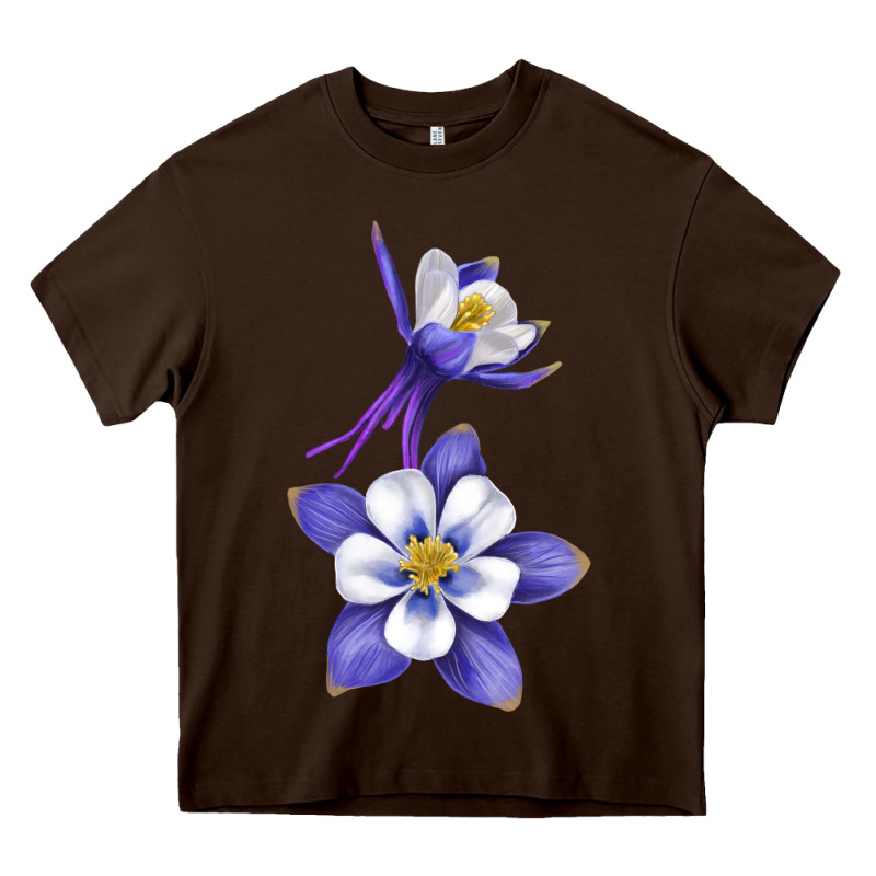 Colorado Rocky Mountain Columbine Flower Heavy Core Tee by RanaPortraitStore | Teevron