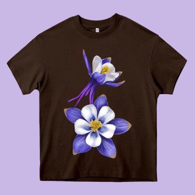 Colorado Rocky Mountain Columbine Flower Heavy Core Tee Designed By Ranaportraitstore