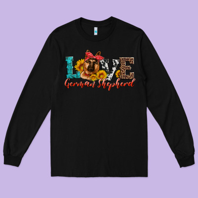 Love German Shepherd Long Sleeve Tee Designed By Artiststas