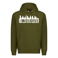 Army Green be someone h town houston texas skyline. t shirt Premium Hoodie - StudioElite