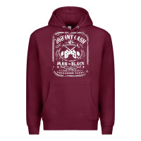 Burgundy johnny cash man in black Premium Hoodie - StudioElite