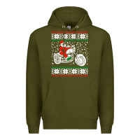 Army Green santa ridin motocycle Premium Hoodie - StudioElite