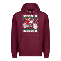 Burgundy santa ridin motocycle Premium Hoodie - StudioElite