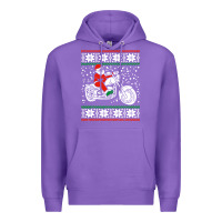 Purple santa ridin motocycle Premium Hoodie - StudioElite