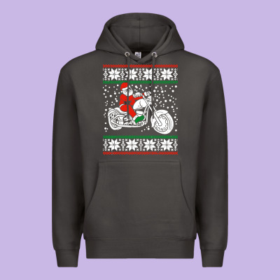 Santa Ridin Motocycle Premium Hoodie Designed By Studioelite