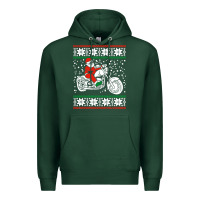 Sports Green santa ridin motocycle Premium Hoodie - StudioElite