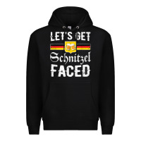 Black lets get schnitzel faced men women vintage oktoberfest t shirt Premium Hoodie - StudioElite