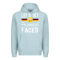 Blue Mist lets get schnitzel faced men women vintage oktoberfest t shirt Premium Hoodie - StudioElite