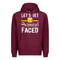 Burgundy lets get schnitzel faced men women vintage oktoberfest t shirt Premium Hoodie - StudioElite