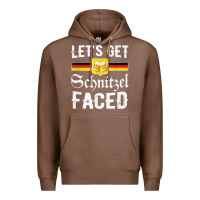 Chestnut lets get schnitzel faced men women vintage oktoberfest t shirt Premium Hoodie - StudioElite