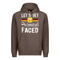 Coffee lets get schnitzel faced men women vintage oktoberfest t shirt Premium Hoodie - StudioElite