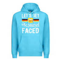 Ocean Blue lets get schnitzel faced men women vintage oktoberfest t shirt Premium Hoodie - StudioElite