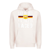Pale Pink lets get schnitzel faced men women vintage oktoberfest t shirt Premium Hoodie - StudioElite