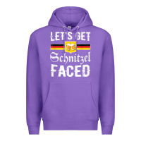 Purple lets get schnitzel faced men women vintage oktoberfest t shirt Premium Hoodie - StudioElite
