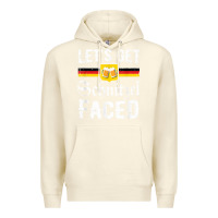 Sandshell lets get schnitzel faced men women vintage oktoberfest t shirt Premium Hoodie - StudioElite