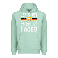 Seafoam lets get schnitzel faced men women vintage oktoberfest t shirt Premium Hoodie - StudioElite