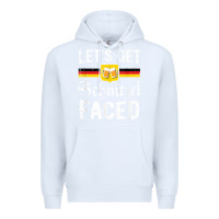 White lets get schnitzel faced men women vintage oktoberfest t shirt Premium Hoodie - StudioElite