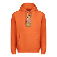 Carrot easter rabbit pink flowers Premium Hoodie - BarkalooDesign