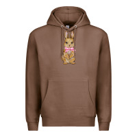 Chestnut easter rabbit pink flowers Premium Hoodie - BarkalooDesign