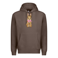 Coffee easter rabbit pink flowers Premium Hoodie - BarkalooDesign